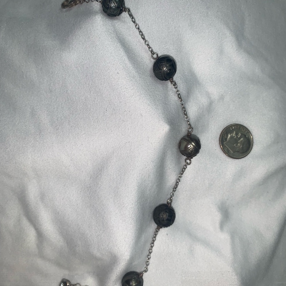 Custom carved Tahitian pearl bracelet
